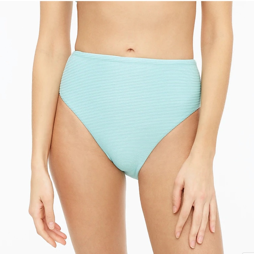 J.Crew Ribbed High Cut Swim Bottom - Picture 2 of 6